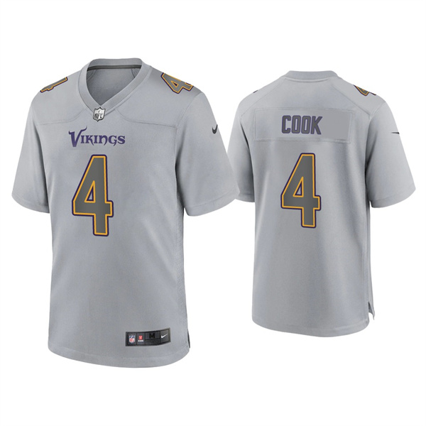 Men's Minnesota Vikings #4 Dalvin Cook Gray Atmosphere Fashion Stitched Game Jersey